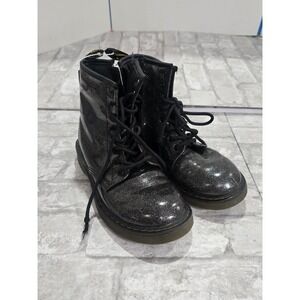 Dr Martens Size 3 Youth Girls 1460 Cosmic Glitter Black‎ Leather Boots